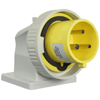 Pin and Sleeve Inlet Devices 888-72324-NS IEC 60309 Surface Mount Inlet Down Angled Type, IP67 Rated, 30 Amp 120 Volt, 4H, IEC 309 International Pin and Sleeve Devices